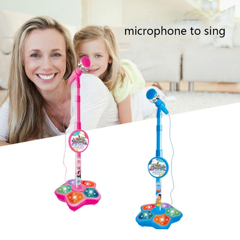Microphone pour Enfants Karaoké Micro Musique avec Support Réglable Jeu  Musical Jouet Accepté pour Lecteur MP3/Téléphone /Ordinateur/Tabllette Rose