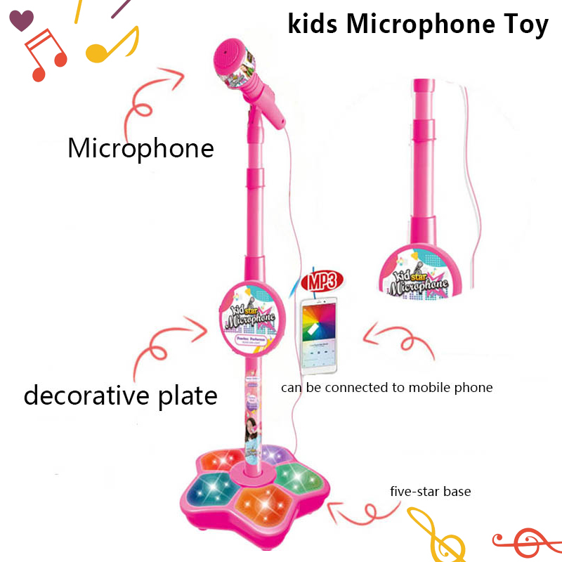 8€29 sur MOGOI Microphone enfant d'éducation avec support Développer la  musique pour enfants Rose claire - Microphone - Achat & prix