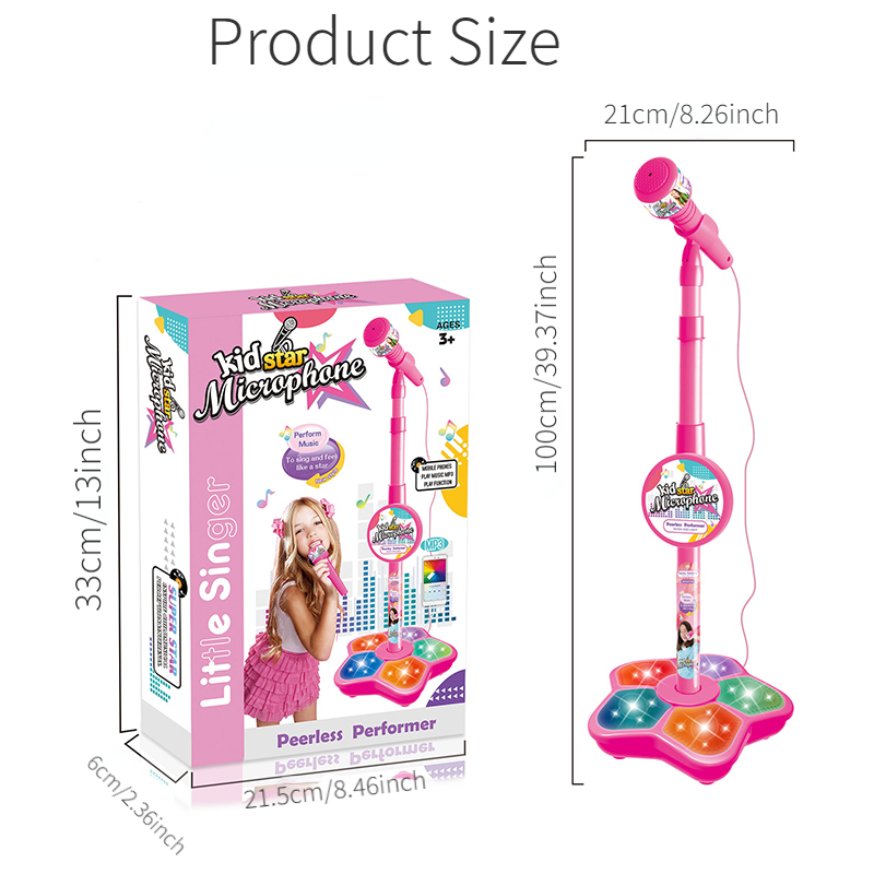 Microphone With Stand Karaoke Song Music Instrument Toys - Temu