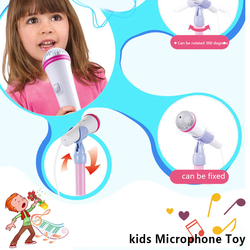 Microphone avec support pour enfant, jouet fille, jouet enfant instrument  de musique, karaoké, entraînement cérébral, jouets éducatifs, cadeau  d'anniversaire pour fille et garçon