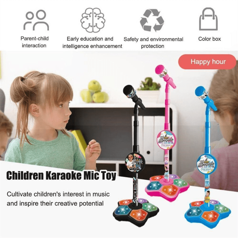 Microphone pour enfants avec stand Karaoké Chanson Instrument de musique  Jouet Enfants Cadeaux d'anniversaire