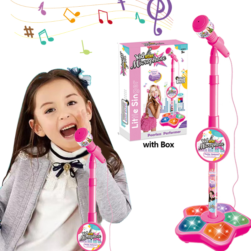 Microphone With Stand Karaoke Song Music Instrument Toys Brain Training ...