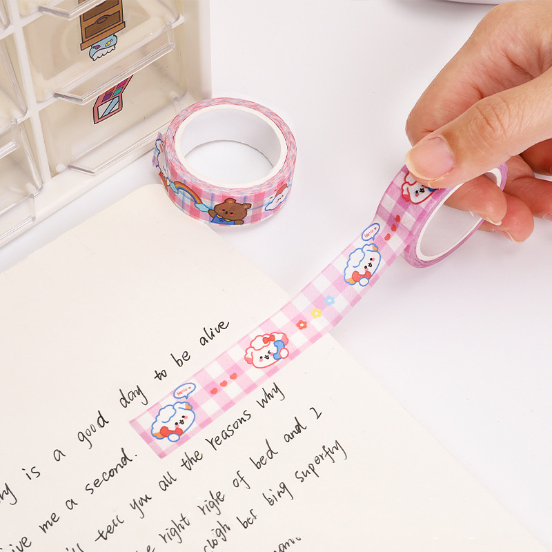 1Pc Kawaii Cartoon Girl's Daily Life Masking Washi Tape Cute Decorative  Adhesive Material Sticker Diy Label