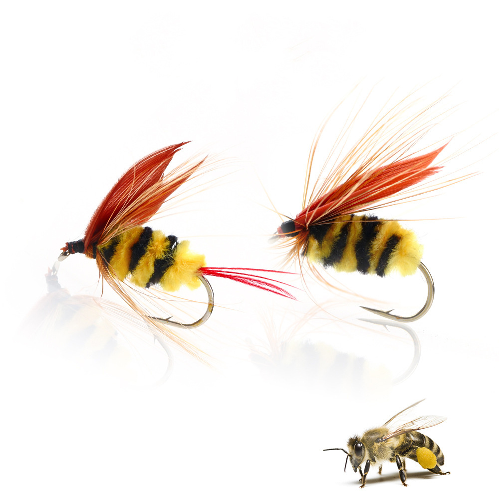 Boxed Fly Fishing Lure Bionic Bee Flying Bait, Hand-tied Bionic Insect  Bait, Trout Bass Floating Fishing Lure