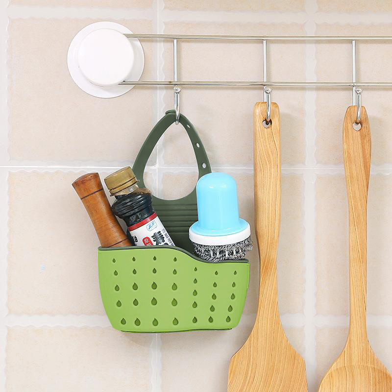 Kitchen Sink Drain Rack Sponge Soap Plastic Hanging Basket Faucet Kitchen  Tool