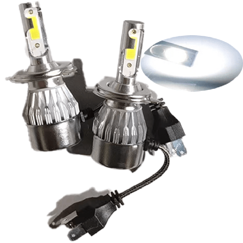 Farfi 2Pcs C6 H1/H4/H7 Car LED Headlight Bulb 6000K Super Bright Light  Driving Lamp 