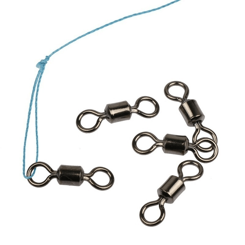 100pcs/bag Premium Rolling Barrel Fishing Swivel - Strong and Durable Hook  Line Connector for Carp and Sea Fishing - Available in Sizes 1#-12#