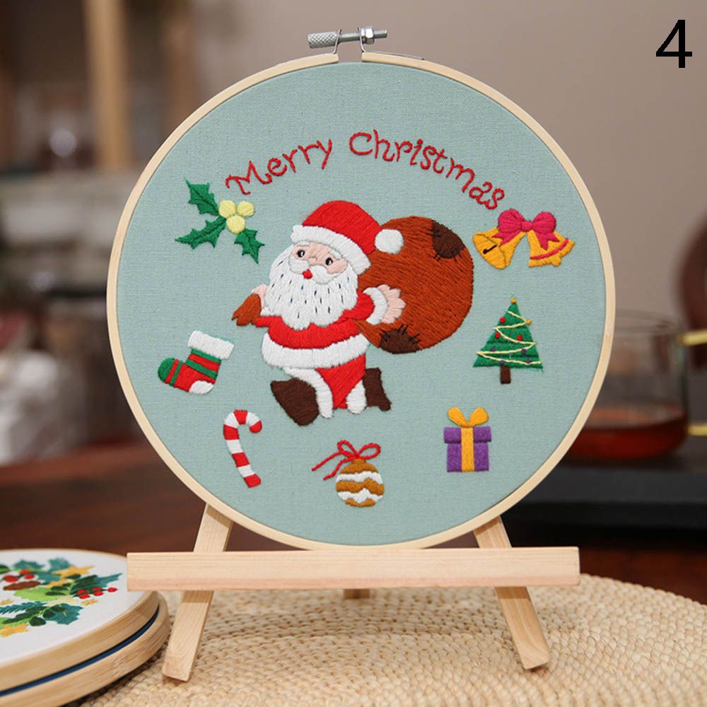 Christmas Theme Embroidery Kit For Beginners, Adults Diy Cross Stitch  Patterns Starter Kits, With Embroidery Hoop, Christmas Gift - Temu France