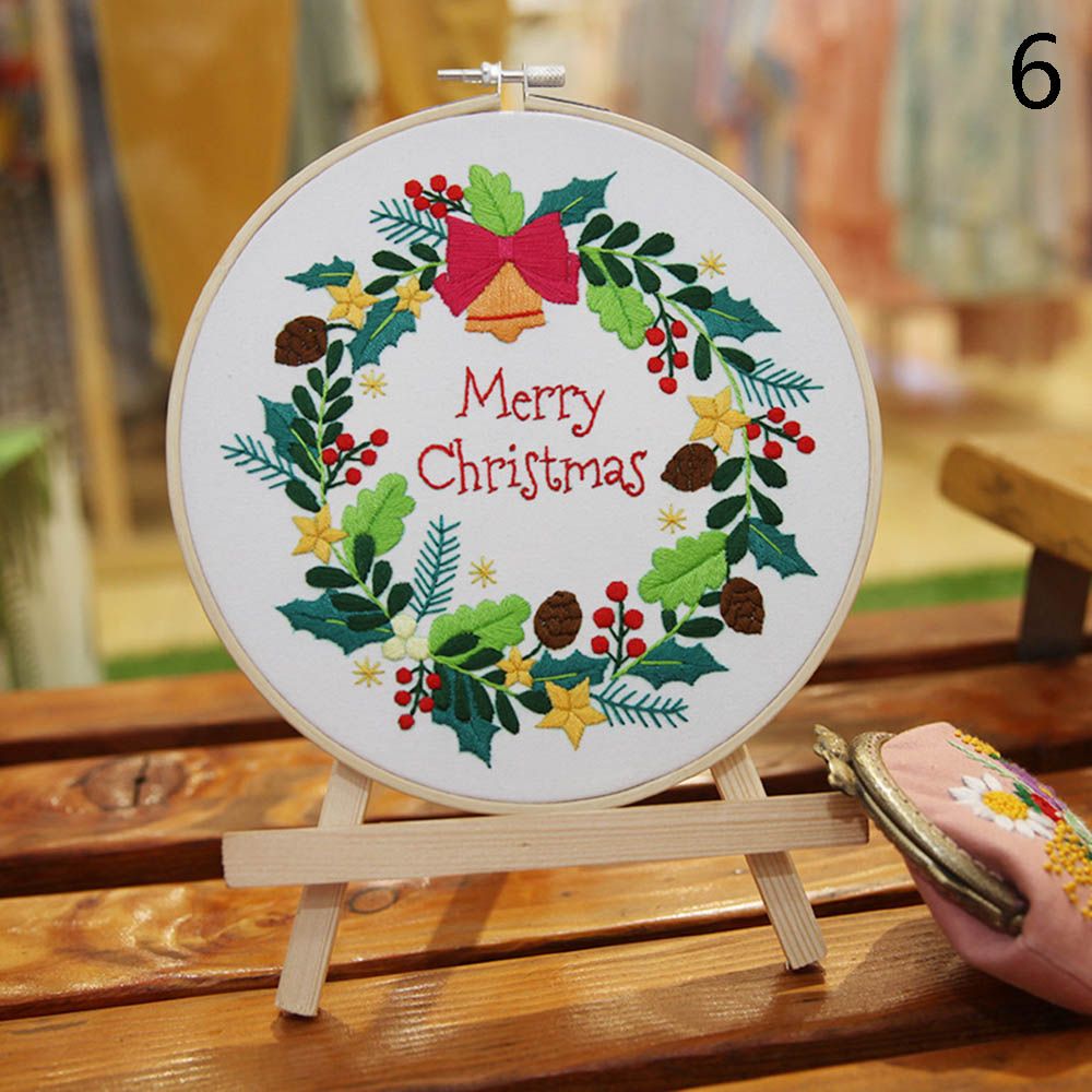 Christmas Theme Embroidery Kit For Beginners, Adults Diy Cross