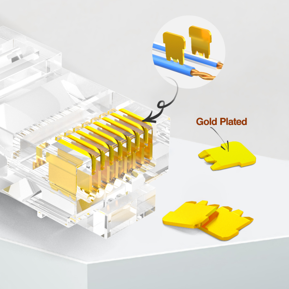 Ampcom Cat5e Connettore Rj45 8p8c Cavo Ethernet Modulare Rj - Temu Italy