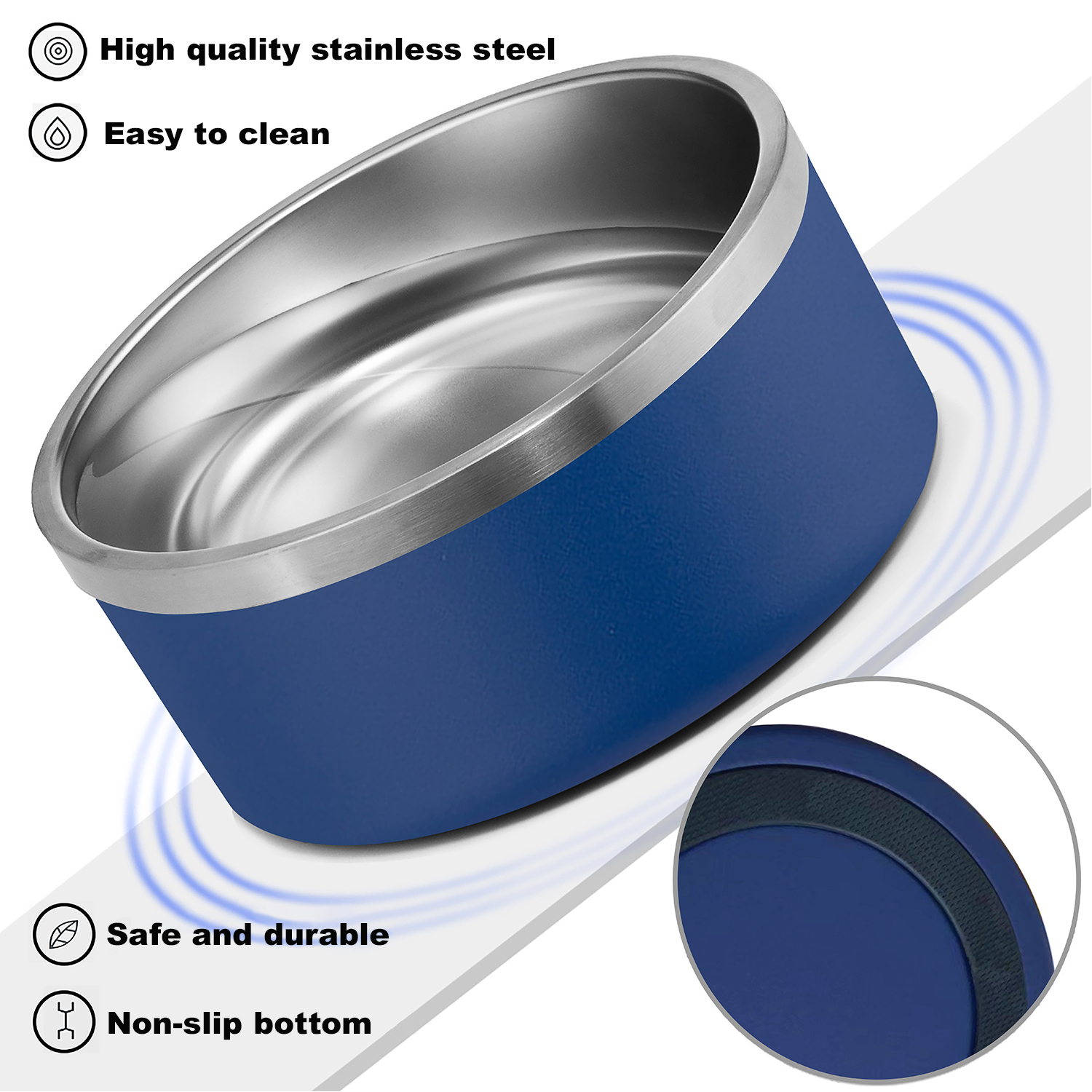 personalized   bowls with name stainless steel pet bowl for small medium large dogs food and water custom names feeding bowl 16oz 64oz blue Product details 1