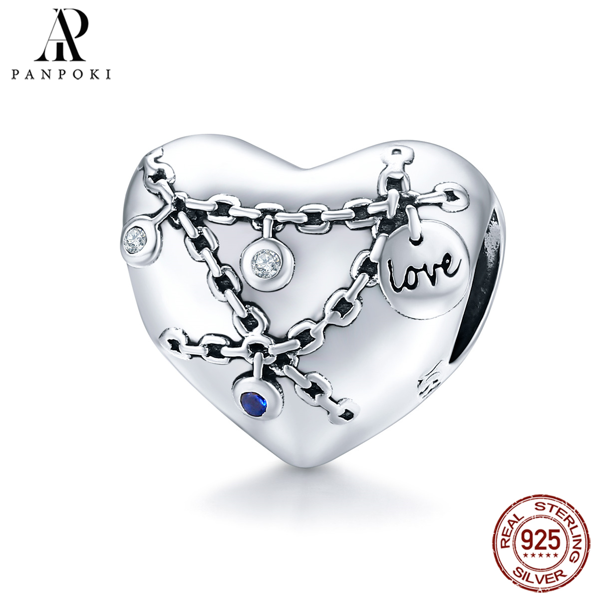 Gnoce 925 Sterling Silver Heart Lock Bracelet 