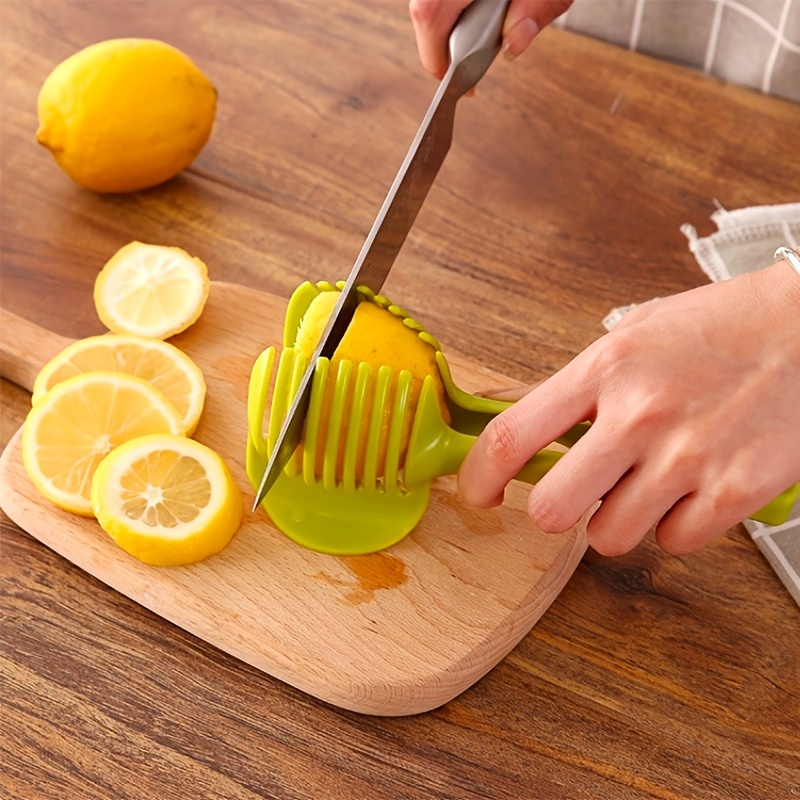 Tomato Slicer Holder Lemon Cutter Round Fruits - Temu