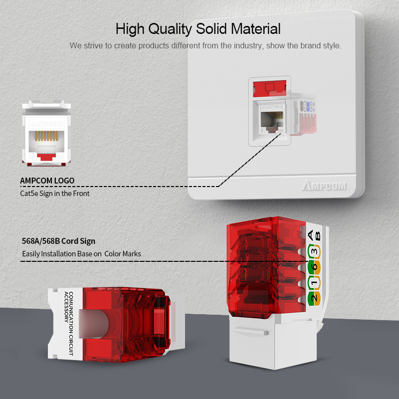 AMPCOM Cat6 Cat5e RJ45 Keystone Jack Module Connettore Accoppiatore Di Rete  Jack A Muro Ethernet Punch Down A 90 Gradi Angolo Obliquo - Temu Switzerland