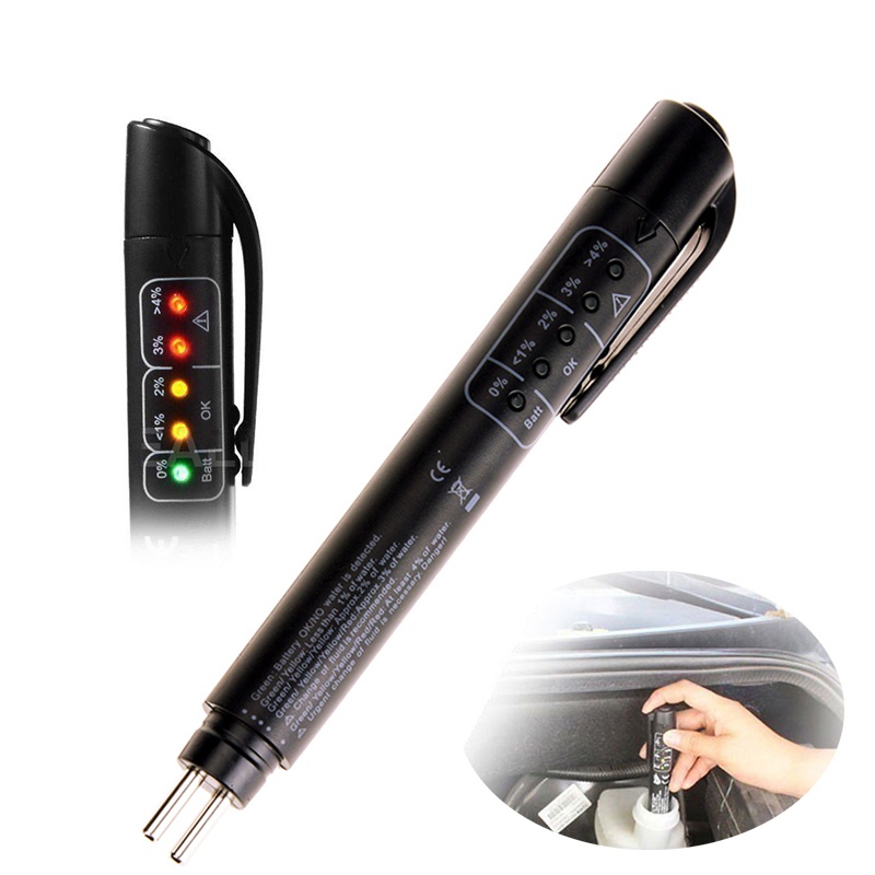 Carevas Brake Fluid Liquid Tester Pen Auto Brake Oil Analyzer with 5  Indicators for DOT3 DOT4 DOT5 