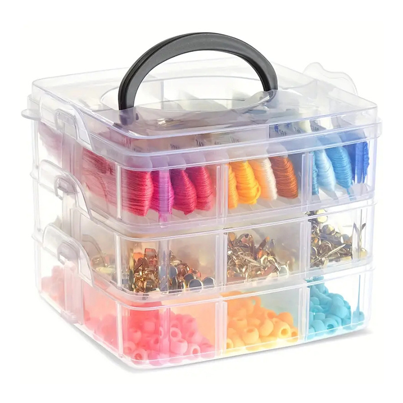 1pc 3-Tier Stackable Storage Container Box Bead Organizers And
