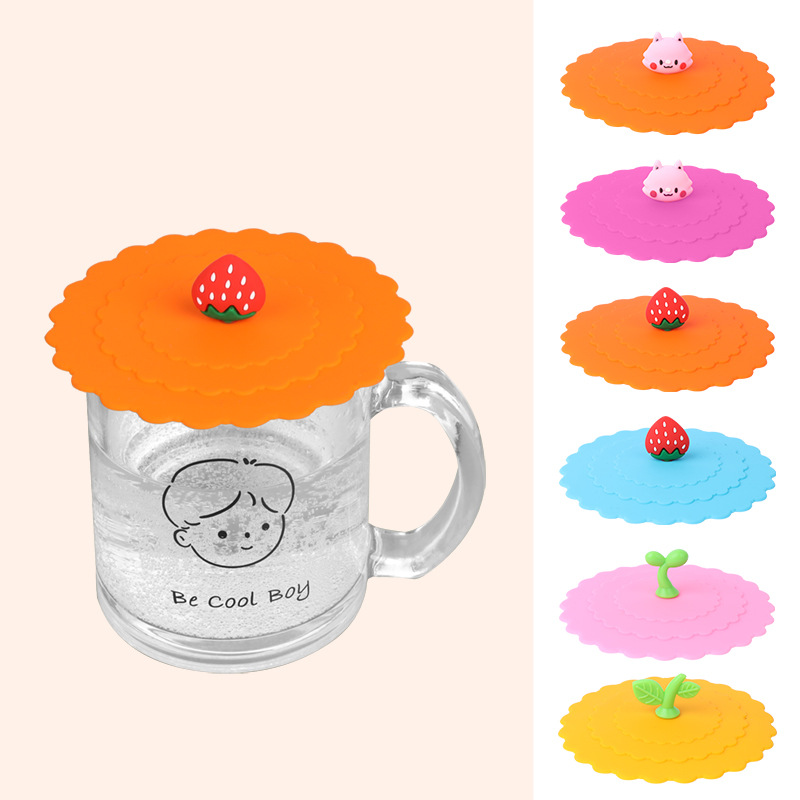 Creative Cartoon Silicone Cup Lids Designed To Prevent - Temu