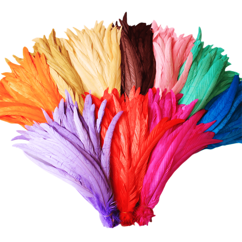 HAPPY FEATHER 2 Yards 5-6inch Dyed Ostrich Feathers Trim Fringe 5-6inch for  DIY Dress Sewing Crafts Costumes Decoration -Rose Pink