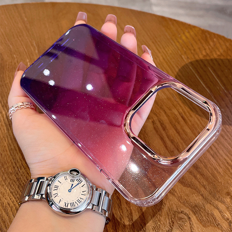 Funda de teléfono transparente con purpurina de lujo para iPhone