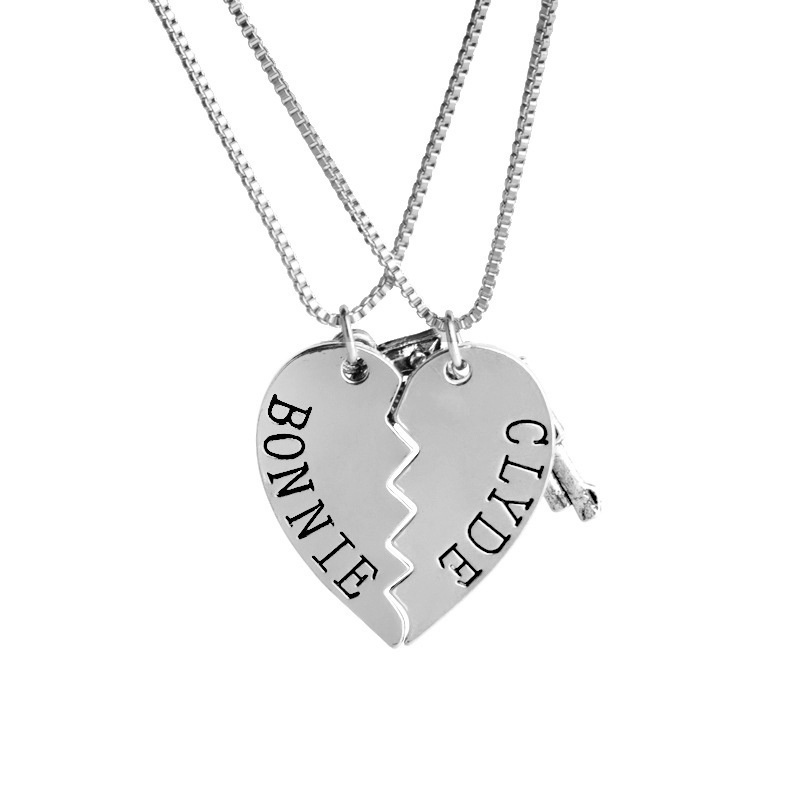 Bonnie and sale clyde couples necklace