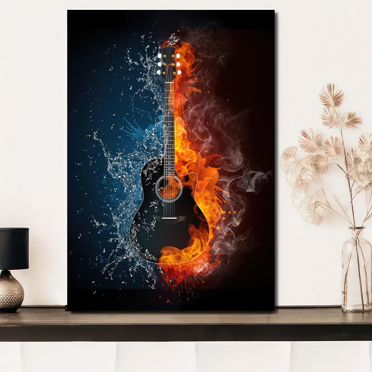 Guitar Music Dreams Abstract Canvas Painting Home Decor Wall - Temu