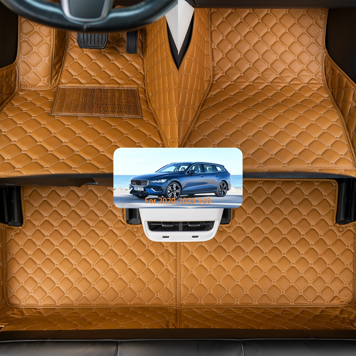 Couverture de volant de voiture en cuir, en Fiber de carbone, antidérapant,  accessoires d'intérieur pour Volvo XC40, XC60, XC90, V40, S90, S80, S60, S40