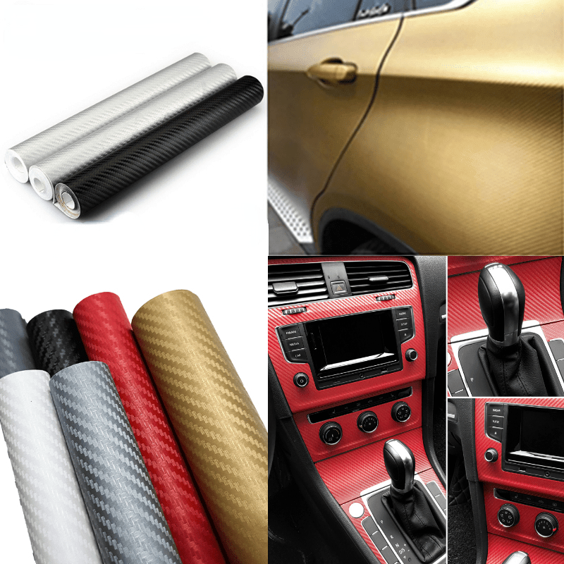 Carbon Fiber Vinyl Self Adhesive Film Car Wrap Film Car Door - Temu