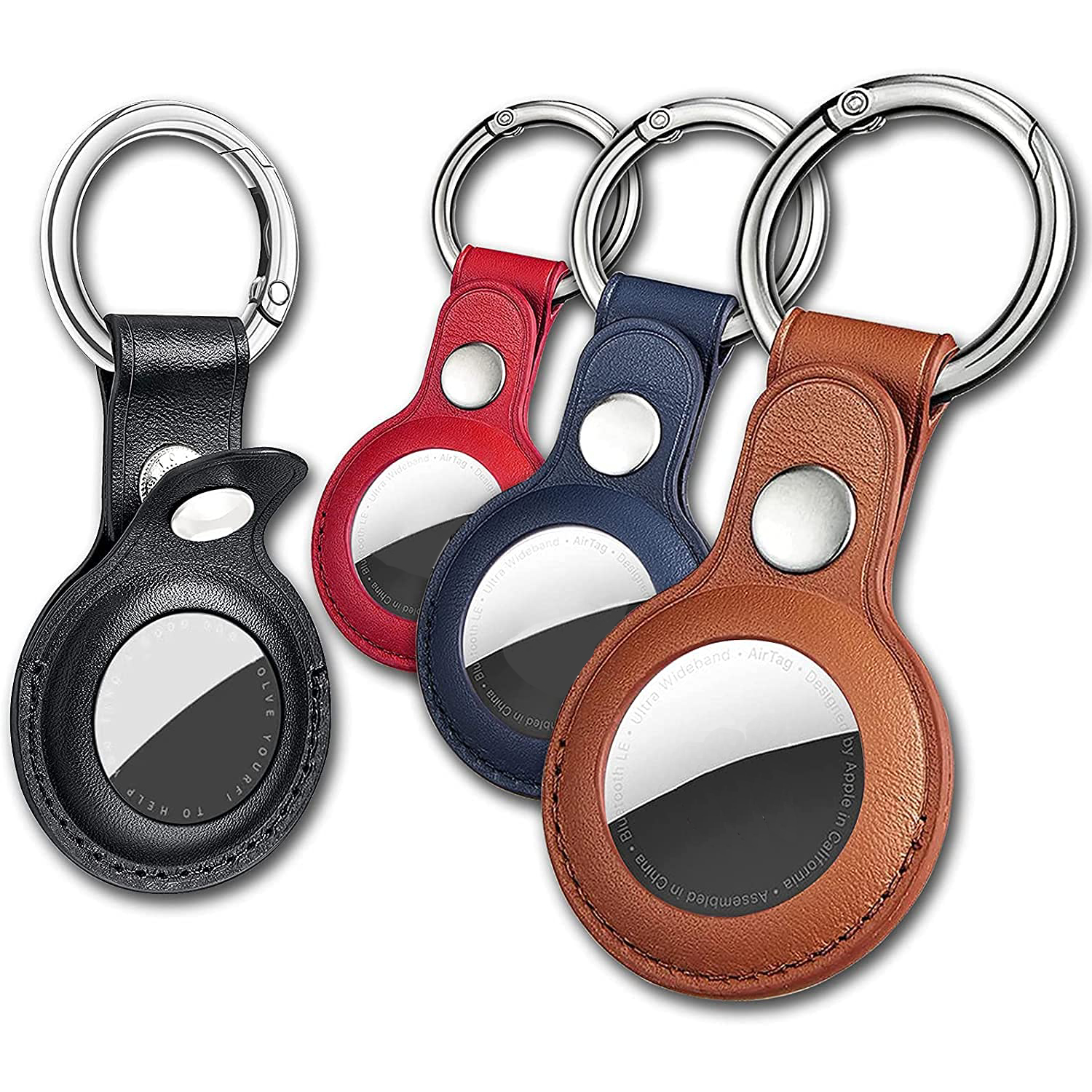 Leather Keychain for AirTag  Key Organizer and Case for Airtag