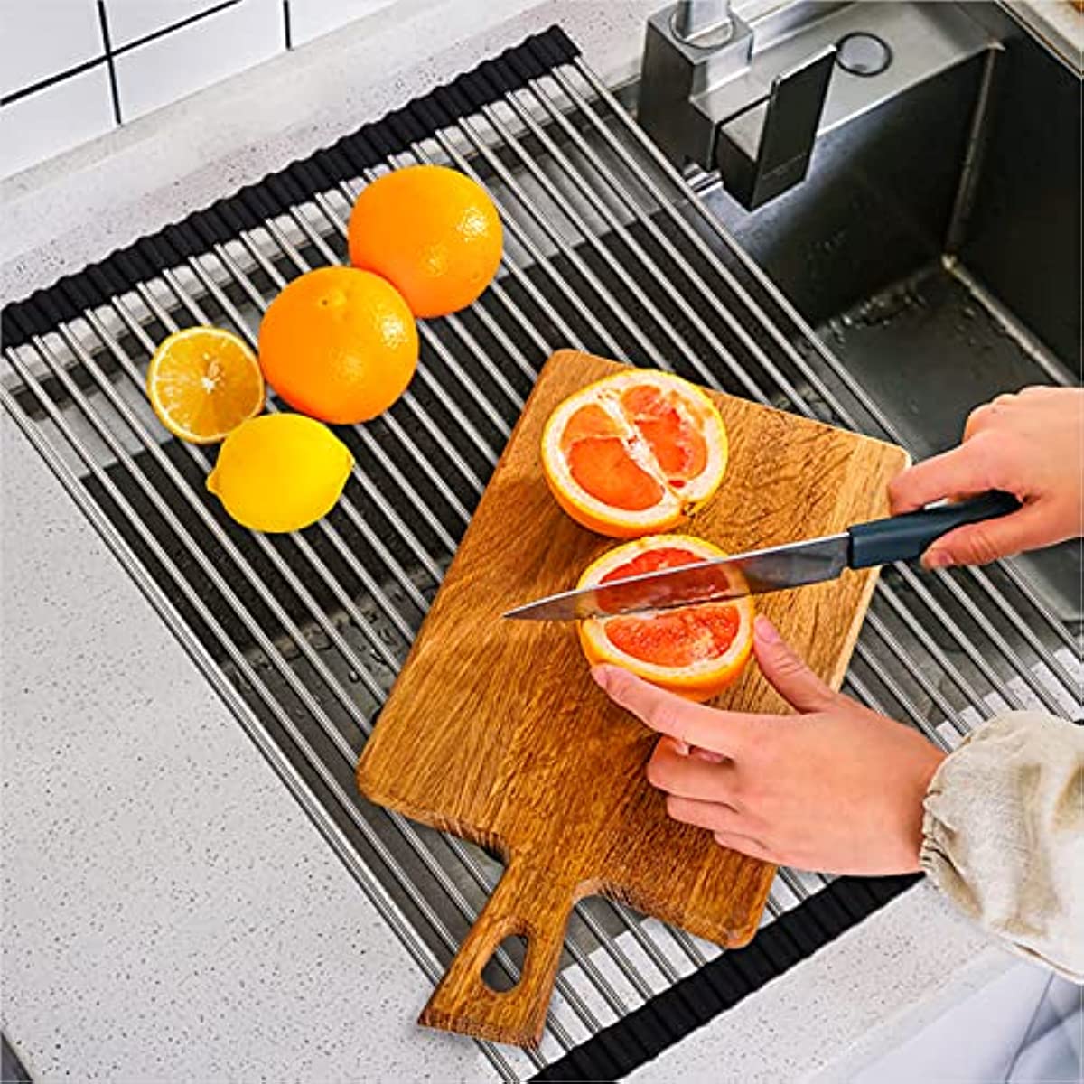 Roll Up Dish Drying Rack, Foldable Rolling Dish Drainer Over The Sink, Drying  Rack, Stainless Steel Sink Rack For Kitchen Counter Of Various Sizes, - Temu
