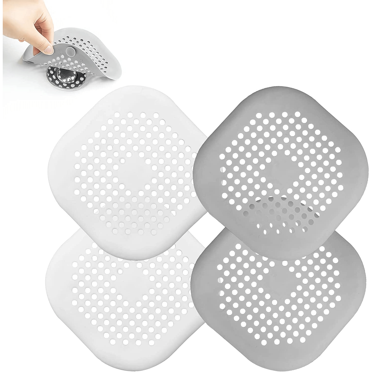Multifunctional Silicone Shower Drain Cover - Anti-clog Square Design Sink  Strainer For Home Bathroom - Essential Home Accessory - Temu