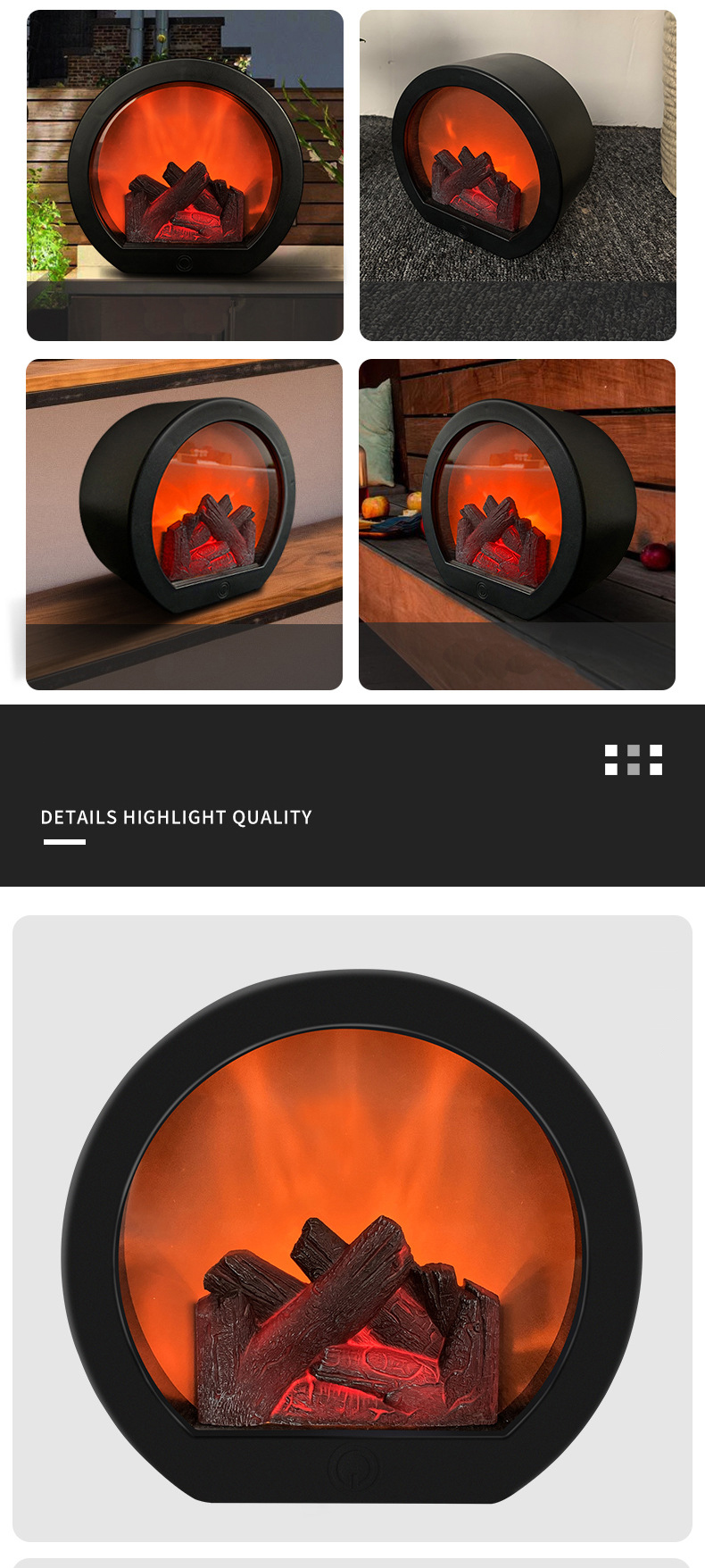 Led Simulated Fireplace Lamp Creative Touch Switch - Temu United Kingdom