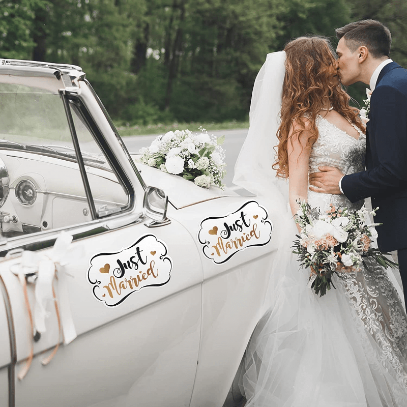 Deko Auto-Klebefolienset Just Married, Hochzeit, Events, Partyartikel &  Deko