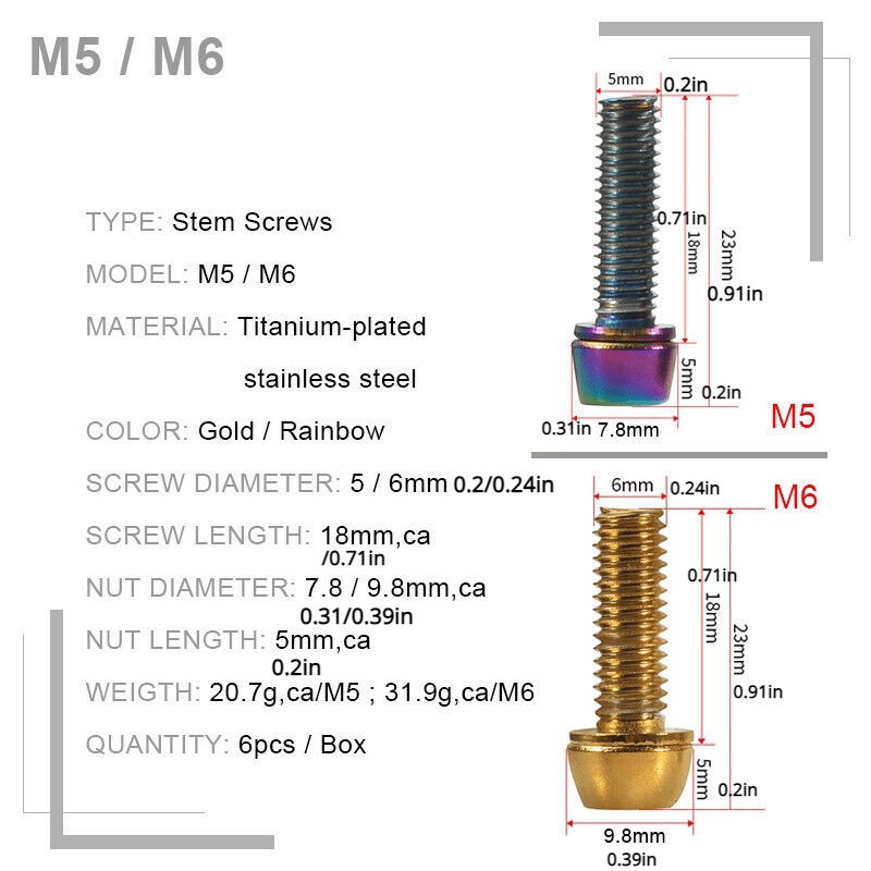 M5 bike hot sale bolts