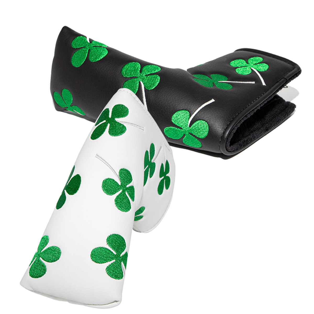 

1pc Waterproof Four-leaf Clover Golf Putter Head Cover - Durable Pu Leather Club Protector For Outdoor Sports