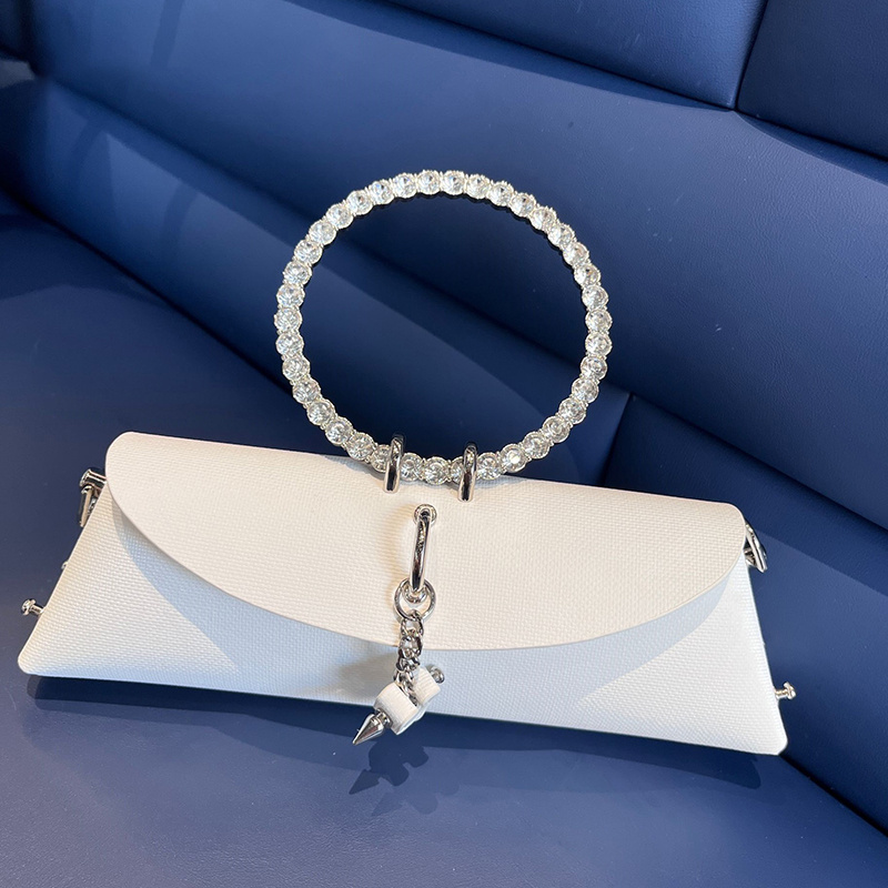 Silver Bright Silk Evening Bag Women Elegant Fashion Banquet Clutch Chain  Shoulder Bags Luxury Female Handbag For Party