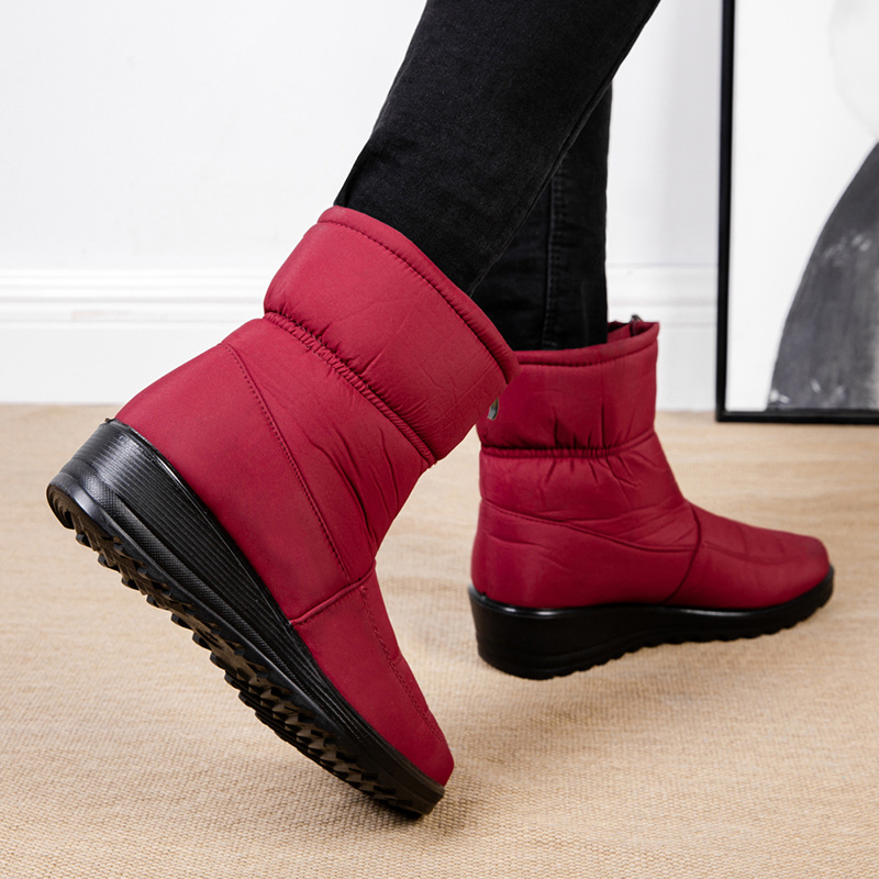 HARENCE Botas de nieve para mujer, con cómodo forro de pelaje cálido,  botines de tobillo impermeables para exteriores