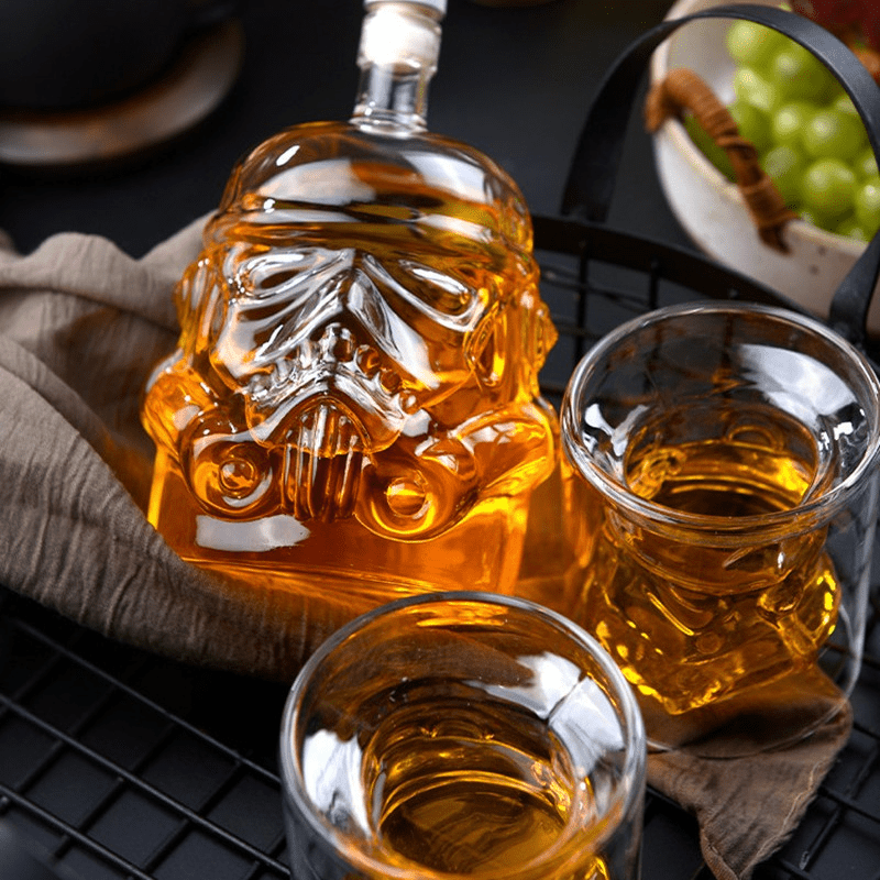 Storm Trooper Wine Glass Decanter Set - Double Walled Glass Cups For  Whiskey, Brandy, Scotch, Bourbon, Vodka - Perfect Gift For Men - Temu Mexico