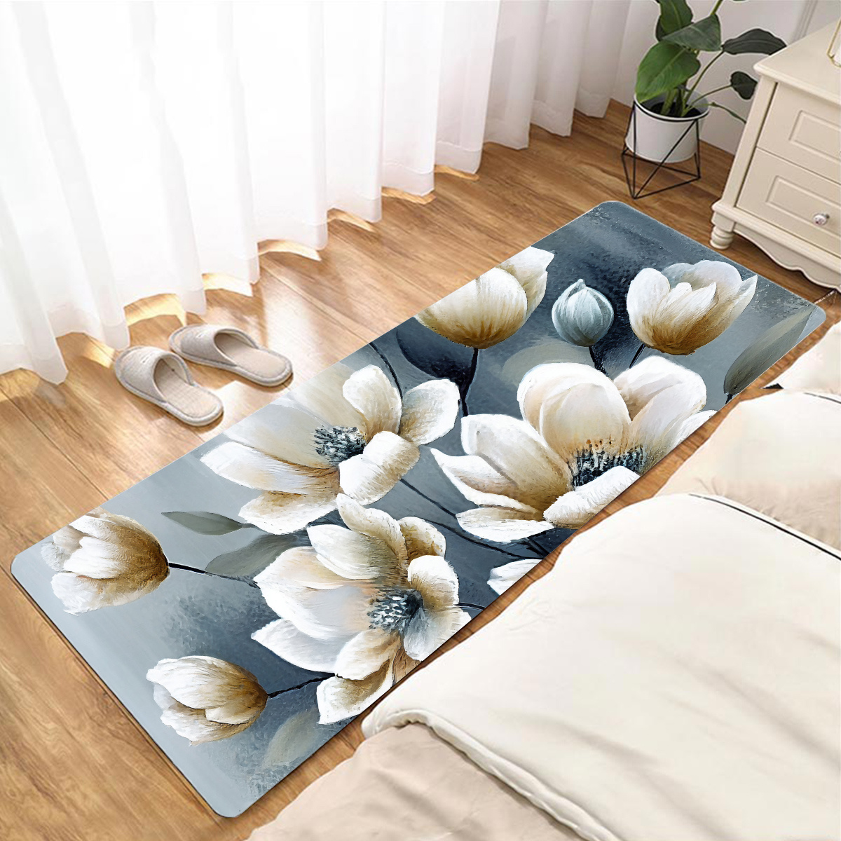 Flower Kitchen Rug Floor Mat Long Hallway Carpet for Living Room Kitchen  Carpets Entrance Door Mats