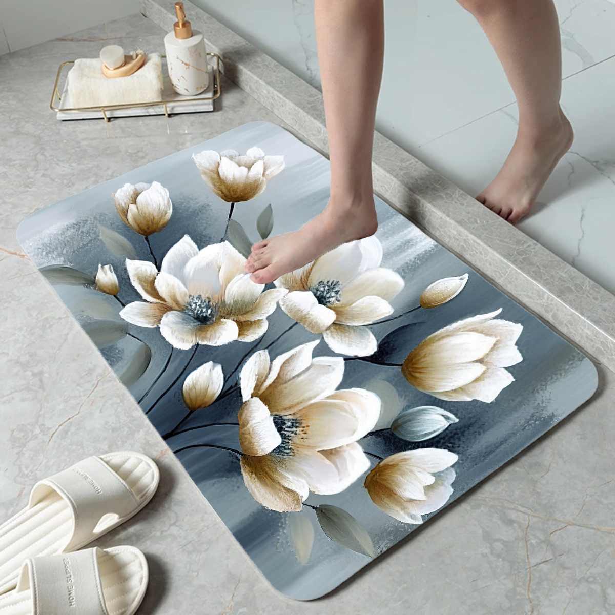 Flower Kitchen Rug Floor Mat Long Hallway Carpet for Living Room Kitchen  Carpets Entrance Door Mats