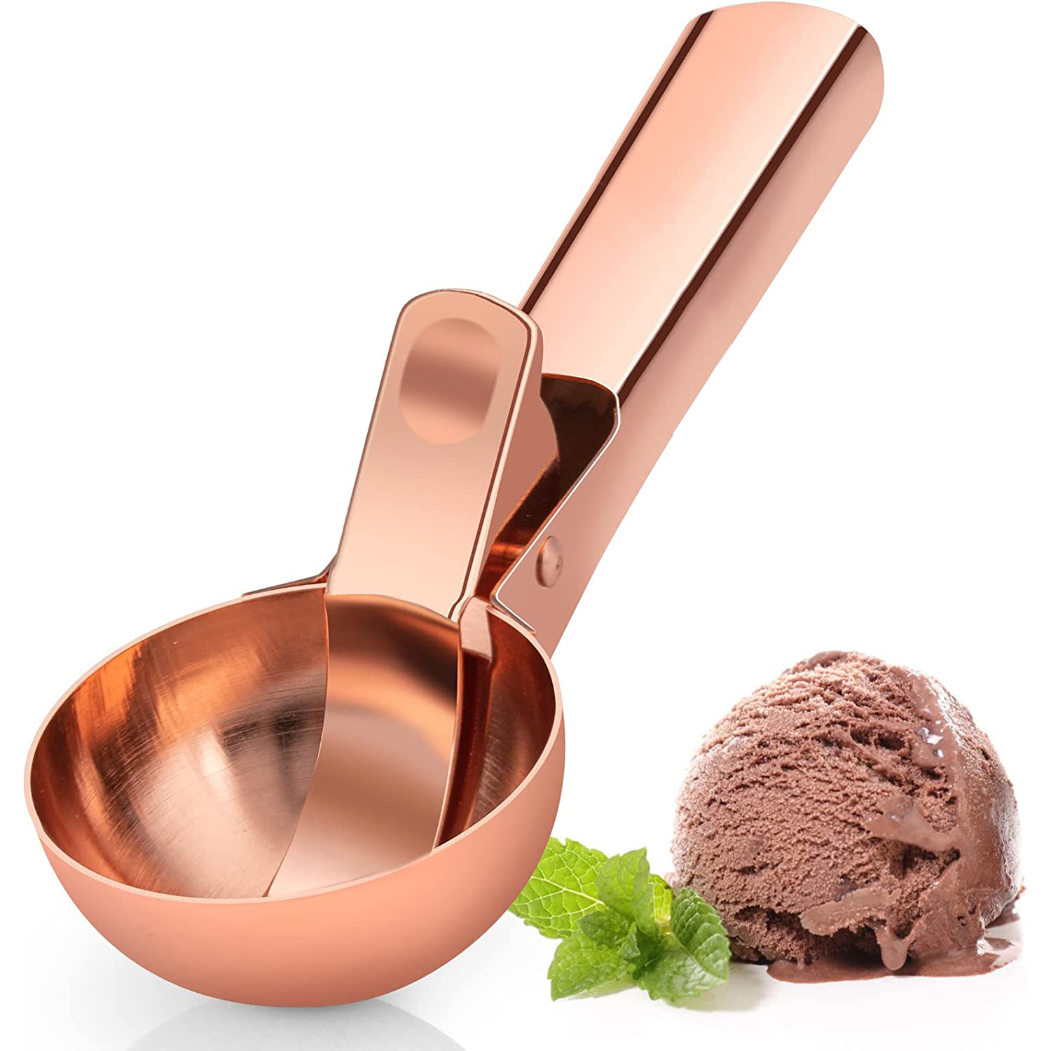 1pc, Ice Cream Scoop With Trigger, Stainless Steel Ice Cream