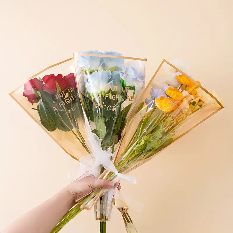 Single Rose Sleeve Packaging Plastic Flower Bags Bouquets - Temu
