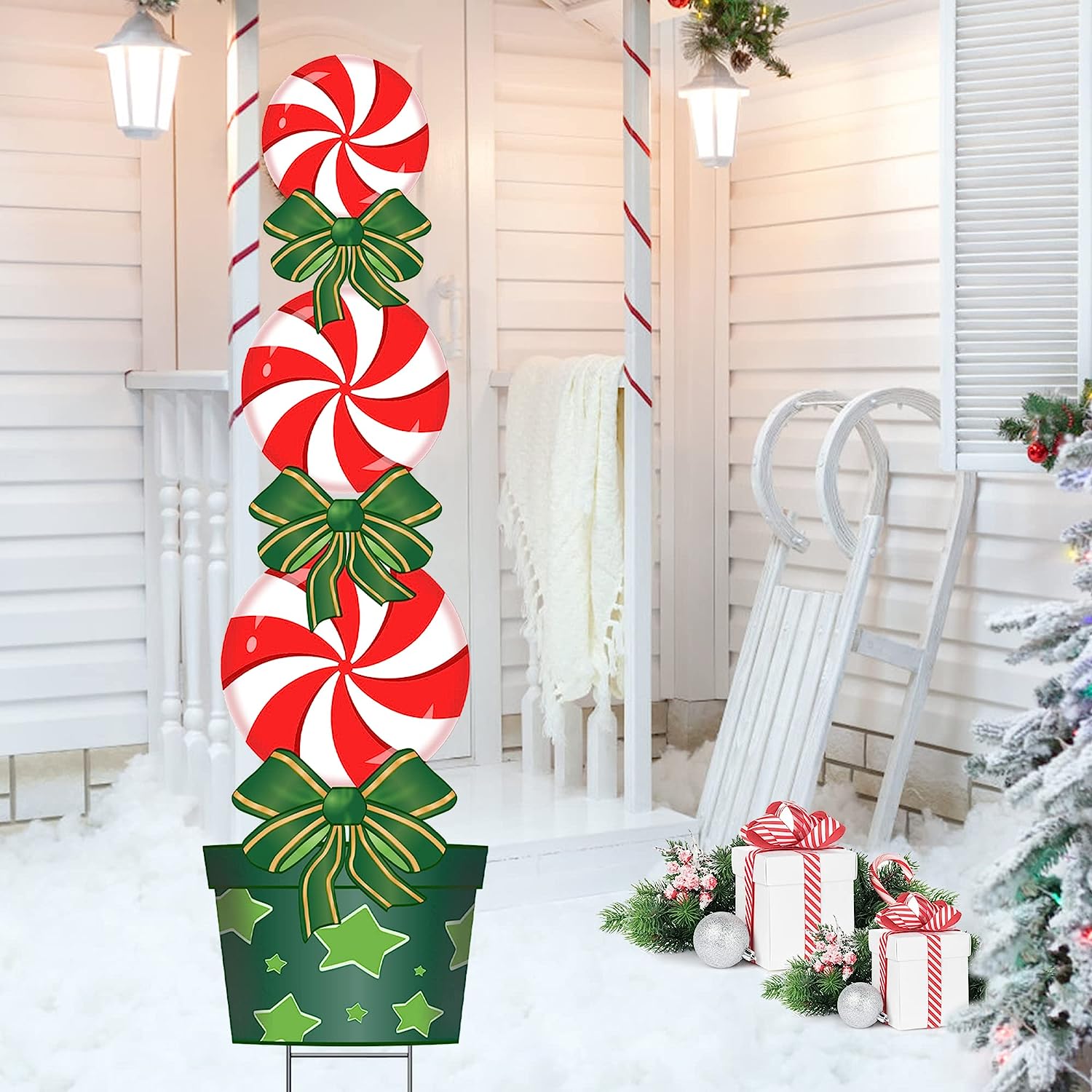 Christmas Candy Cane Yard Signs Garden Stake The Holiday Aisle