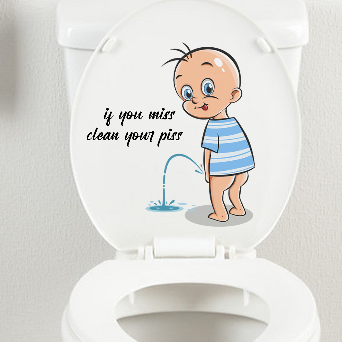 Dww-2pcs Autocollants Slogans Pour Les Toilettes Des Enfants, Sticker Mural  Drle Pour Wc, Salle De Bain, Cuisine, Pvc
