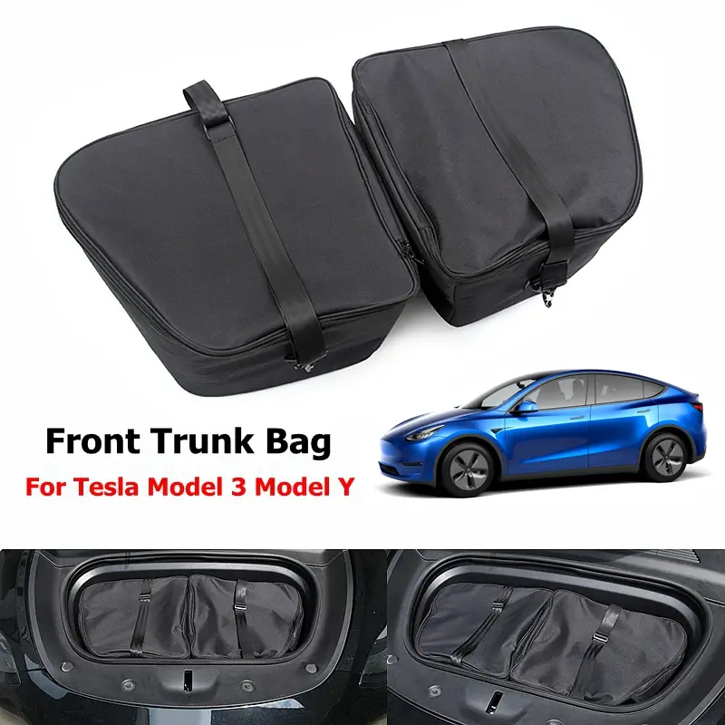 For Tesla Model 3/Y 2022 Front Trunk Luggage Storage Bag For Model3 ModelY  2016-2021 Oxford Fabric Inner Waterproof Organizer With Straps