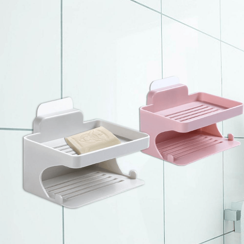 Bathroom Soap Holder 2 in 1 Soap Dish with Draining Tray Wall Mounted Soap  Dish Holder for Shower & Bathroom (Double Holder)