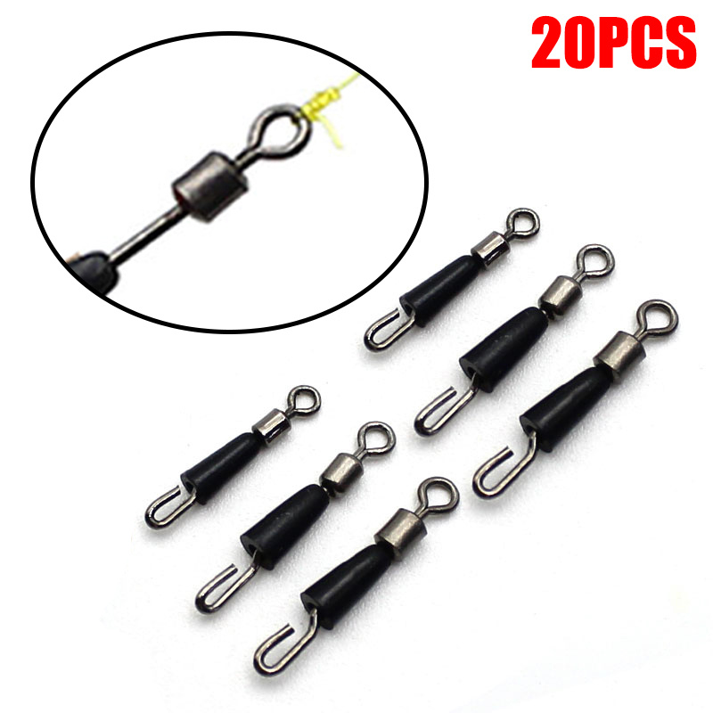 20pcs Quick Change Fishing Swivels for Carp Fishing - Tackle Connector  Feeder Snaps with Easy Attachment - Essential Fishing Accessories
