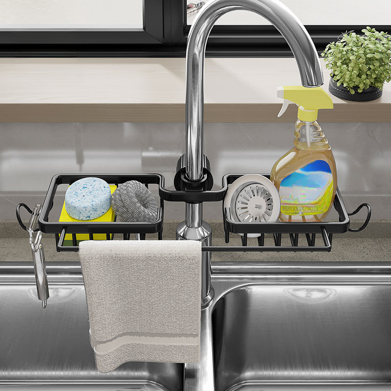 Stainless Steel Sink Organiser With Dish Cloth Holder 2 In 1 Sink