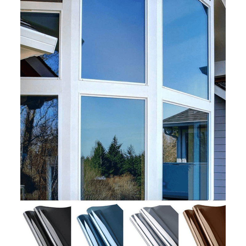 Película de ventana de verano, efecto espejo de privacidad, tinte de  ventanilla reflectante, película autoadhesiva, bloqueo solar UV, pegatinas  de