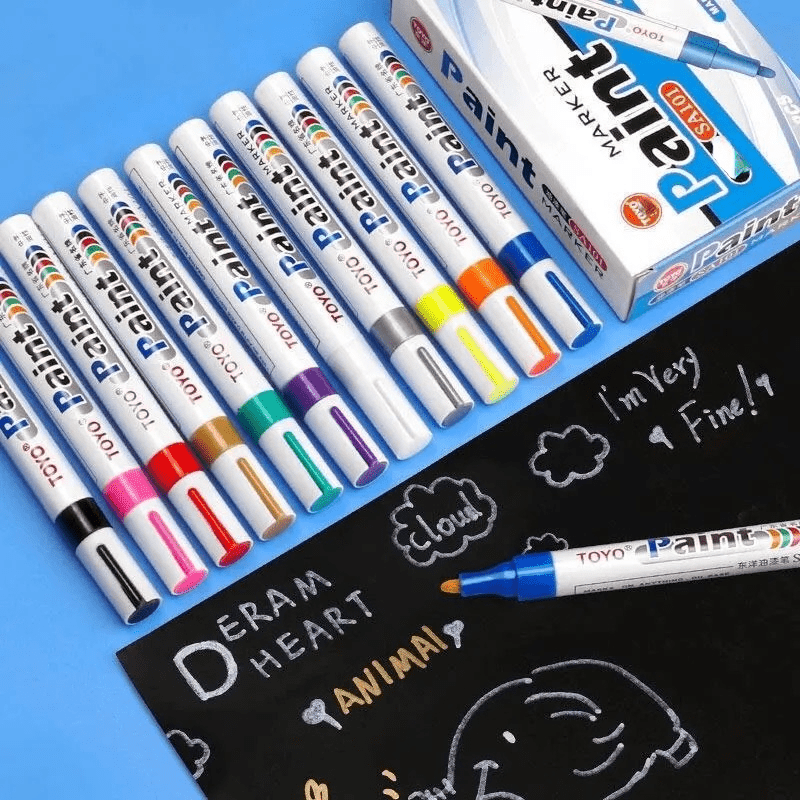 Car Tire Paint Pen,Tire Paint Marker White for Car Tire Lettering with  Weatherproof Ink,Waterproof Non-Fading