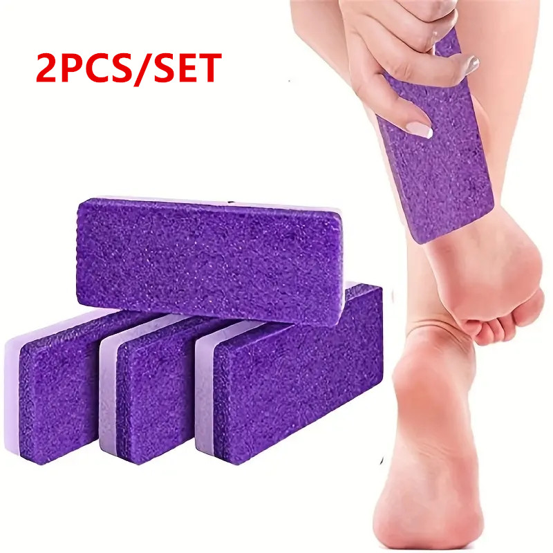 

2pcs Foot Pumice Stone Foot File Callus Dead Skin Remover Foot Heel Scrubber Smooth Feet In Seconds Pedicure Exfoliator Tool